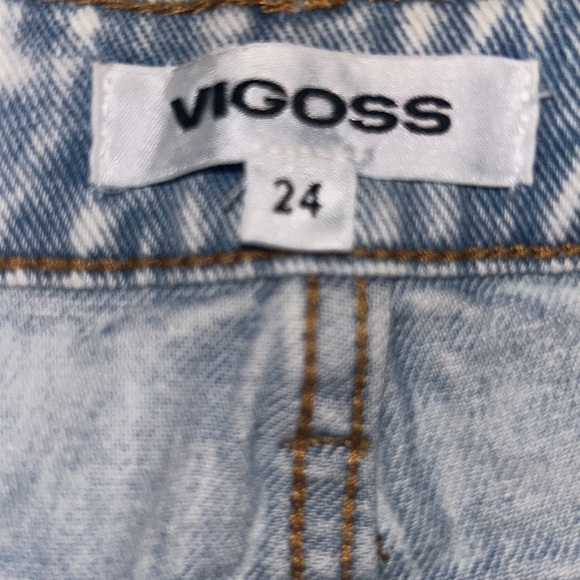 Vigoss Bermuda Cut Off Blue Denim High Rise Shorts Size 24 NWT - Picture 7 of 7